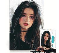 Puzzle de 1000 pièces représentant Un Portrait de Fille d'anime pour Adultes Jeu Amusant et ressourçant Assemblage sûr et Solide Activité familiale Amusante en soirée (50x75cm)