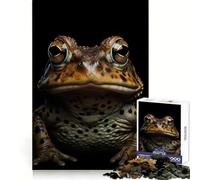 Puzzle de 1000 pièces représentant Un Portrait de Grenouille Taureau,idéal pour Adultes Finition Nette et silencieuse Bords impeccables Cadeau d'anniversaire (50x75cm)