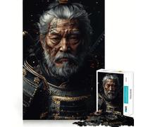 Puzzle de 1000 pièces représentant Un Portrait de Guerrier samouraï, idéal pour Les Adolescents Jeu de logique et de Construction, léger et Relaxant, avec découpe Lisse Décoration Murale (38x52cm)