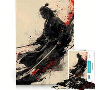 Puzzle de 1000 pièces représentant Un Portrait de Guerrier samouraï, idéal pour Les Adolescents Un Casse-tête Relaxant et Amusant à Assembler, Un Cadeau touchant (50x75cm)