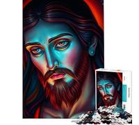 Puzzle de 1000 pièces représentant Un Portrait de Jésus-Christ d'un Autre Monde Un défi éducatif et Amusant pour Toute la Famille Jeu Familial à partir de 14 Ans 50x75cm