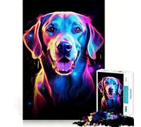 Puzzle de 1000 pièces représentant Un Portrait de Labrador néon, idéal pour Les Adolescents Jeu de réflexion et de Loisirs de qualité supérieure, Cadeau Original (38x26cm)