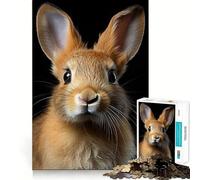 Puzzle de 1000 pièces représentant Un Portrait de Lapin, idéal pour Adultes Exercice Mental, détente, découpe de précision, Cadeau élégant (38x52cm)