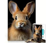 Puzzle de 1000 pièces représentant Un Portrait de Lapin, idéal pour Les Adolescents, pour stimuler la mémoire, Calme et apaisant Un Cadeau de qualité supérieure (38x26cm)