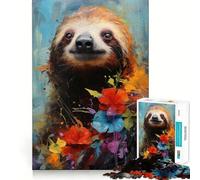 Puzzle de 1000 pièces représentant Un Portrait de Paresseux, idéal pour Les Adolescents Jeu de logique, léger et Relaxant, découpe précise, Cadeau Classique 50x75cm