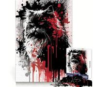 Puzzle de 1000 pièces représentant Un Portrait de Persan à Longs Cheveux, idéal pour Adultes Un Puzzle Stimulant la mémoire et Anti-Stress Cadeau de Noël idéal (50x75cm)