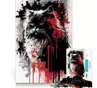 Puzzle de 1000 pièces représentant Un Portrait de Persan à Longs Cheveux, idéal pour Adultes Un Puzzle Stimulant la mémoire et Anti-Stress Cadeau de Noël idéal (50x75cm)