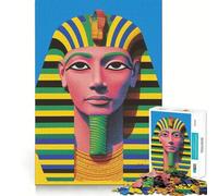 Puzzle de 1000 pièces représentant Un Portrait de Pharaon, idéal pour Les Adolescents Jouet Wise Think Toy, Doux et Facile à découper Liste de souhaits du Père Noël (38x26cm)