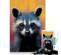 Puzzle de 1000 pièces représentant Un Portrait de Raton Laveur, idéal pour Les Adolescents Jeu de réflexion Relaxant, découpe soignée, Cadeau raffiné (50x75cm)