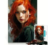 Puzzle de 1000 pièces représentant Un Portrait de rousse pour Adultes Améliore la mémoire, détend l'esprit, pièce de Collection Sharp Edge (50x75cm)