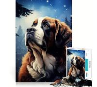 Puzzle de 1000 pièces représentant Un Portrait de Saint-Bernard, idéal pour Adultes Jeu Intelligent et Calme, Motif Assembler Un Cadeau Parfait (38x26cm)