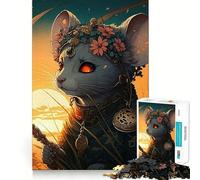 Puzzle de 1000 pièces représentant Un Portrait de Souris orné, idéal pour Les Adolescents Jeu intellectuel, détente et Bien-être Découpe de qualité Cadeau de Saison (50x75cm)