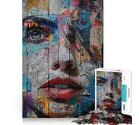 Puzzle de 1000 pièces représentant Un Portrait de Street Art pour Adultes Renforce la mémoire, apaise et divertit Qualité supérieure, Joli Cadeau 50x75cm