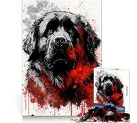 Puzzle de 1000 pièces représentant Un Portrait de Terre-Neuve, pour Adultes Un Jeu de réflexion Amusant à Partager, Une idée Cadeau Parfaite pour Les fêtes (38x52cm)