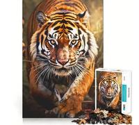 Puzzle de 1000 pièces représentant Un Portrait de Tigre Adolescent Jeu de logique Solide Loisirs Amusants Bords Transparents Objet de Collection 50x75cm