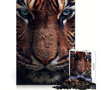 Puzzle de 1000 pièces représentant Un Portrait de Tigre Adolescent Jeu de logique Solide Loisirs Amusants Bords Transparents Objet de Collection 38x26cm