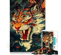 Puzzle de 1000 pièces représentant Un Portrait de Tigre stylisé, idéal pour Les Adolescents Décomposition, détente et Art 50x75cm