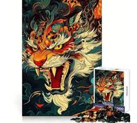 Puzzle de 1000 pièces représentant Un Portrait de Tigre stylisé, idéal pour Les Adolescents Décomposition, détente et Art 50x75cm
