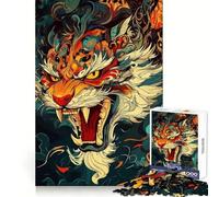 Puzzle de 1000 pièces représentant Un Portrait de Tigre stylisé, idéal pour Les Adolescents Jouet Intelligent, Passe-Temps à la Maison, découpe précise, Cadeau attentionné 38x26cm