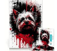 Puzzle de 1000 pièces représentant Un Portrait de Yorkshire Terrier,découpé au Laser avec Une qualité supérieure,pour Un Moment de Calme et d'exercice Mental à la Maison (38x26cm)