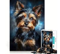 Puzzle de 1000 pièces représentant Un Portrait de Yorkshire Terrier,pour Adultes,Jeu Stimulant l'esprit,découpe Laser pour Un Assemblage Parfait,activité Amusante en Famille (38x52cm)