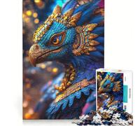 Puzzle de 1000 pièces représentant Un Portrait d'oiseau Mythique Jeu Familial Assemblage de Motifs avec des pièces de Formes aléatoires s'emboîtant Parfaitement 38x26cm