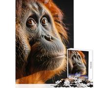 Puzzle de 1000 pièces représentant Un Portrait d'orang-outan Décoration Murale idéale Cadeau Parfait pour Les Amateurs de Jeux et de Manipulation Livré avec Une Affiche et Une fiche