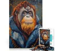 Puzzle de 1000 pièces représentant Un Portrait d'orang-outan pour Adultes, Un Casse-tête Relaxant à Assembler Lentement, Un Cadeau Parfait (50x75cm)