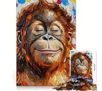 Puzzle de 1000 pièces représentant Un Portrait d'orang-outan Souriant, idéal pour Les Adolescents Jeu de logique Simple, Passe-Temps apaisant, découpe Parfaite, Cadeau Classique 38x52cm
