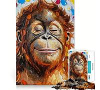 Puzzle de 1000 pièces représentant Un Portrait d'orang-outan Souriant, idéal pour Les Adolescents Jeu Stimulant la logique et apaisant Pièce de Collection de qualité supérieure 50x75cm