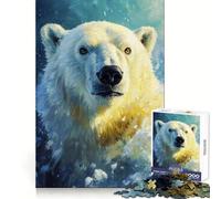 Puzzle de 1000 pièces représentant Un Portrait d'ours Polaire pour Adultes Renforce la mémoire, Loisirs, Divertissement, qualité, Cadeau élégant (50x75cm)