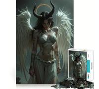 Puzzle de 1000 pièces représentant Un Portrait Hybride d'ange et de démon,pour Adultes Jeu de résolution de problèmes,découpe de qualité Professionnelle,activité relaxante en Groupe 50x75cm