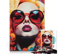 Puzzle de 1000 pièces représentant Un Portrait Pop Art avec des Lunettes de Soleil Rondes pour Adultes Jouet Intelligent et Pratique Finitions soignées Article idéal pour Les vœux du Père Noël