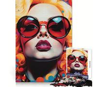 Puzzle de 1000 pièces représentant Un Portrait Pop Art avec des Lunettes de Soleil Rondes pour Adultes Jouet Intelligent et Pratique Finitions soignées Article idéal pour Les vœux du Père Noël