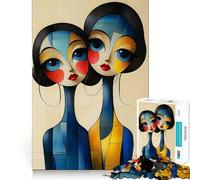 Puzzle de 1000 pièces représentant Un Portrait stylisé de Deux Femmes, idéal pour Les Adolescents Jeu Intelligent, découpe précise, Cadeau de Saison 38x52cm