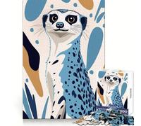 Puzzle de 1000 pièces représentant Un Portrait stylisé de Suricate, idéal pour Les Adolescents Jeu de logique, léger et Relaxant, découpe précise, Cadeau Classique 50x75cm