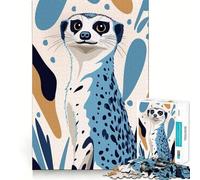 Puzzle de 1000 pièces représentant Un Portrait stylisé de Suricate, idéal pour Les Adolescents Jeu de logique, léger et Relaxant, découpe précise, Cadeau Classique 50x75cm
