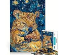 Puzzle de 1000 pièces représentant Un Quokka endormi sous Un Ciel étoilé, idéal pour Les Adolescents, pour améliorer Leur mémoire et Leurs Loisirs 38x26cm