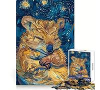 Puzzle de 1000 pièces représentant Un Quokka endormi sous Un Ciel étoilé, idéal pour Les Adolescents, pour améliorer Leur mémoire et Leurs Loisirs 38x26cm