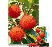 Puzzle de 1000 pièces représentant Un ramboutan sur Une Branche d'arbre, idéal pour Les Adolescents Jeu de logique et de détente, découpe précise, Cadeau Artistique (50x75cm)