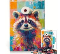 Puzzle de 1000 pièces représentant Un Raton Laveur avec du Papier Toilette, idéal pour Adultes Collection Joy Quality Edge Art (38x26cm)