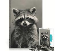 Puzzle de 1000 pièces représentant Un Raton Laveur Criminel (38x26cm) Jeu de réflexion pour Adultes Amusant et paisible Pièce de Collection Artistique aux découpes soignées