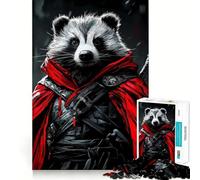 Puzzle de 1000 pièces représentant Un Raton Laveur Guerrier Blaireau, Un Animal Sauvage, pour Adultes Jeu Intelligent, Calme et Relaxant Un (38x26cm)