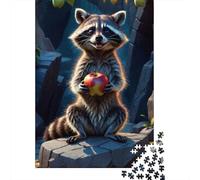 Puzzle de 1000 pièces représentant Un Raton Laveur - Jeu éducatif pour Adultes - Coffret de Puzzles pour Toute la Famille - 1000 pièces (75 x 50 cm)