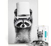 Puzzle de 1000 pièces représentant Un Raton Laveur Tenant du Papier Toilette, idéal pour Adultes Jeu Intelligent, Calme et Relaxant Un Cadeau Original (38x26cm)