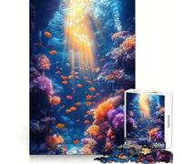 Puzzle de 1000 pièces représentant Un récif corallien sous-Marin avec des Poissons, idéal pour Les Adolescents : Bien-être Mental, détente et Loisirs Un Cadeau touchant aux Bords Nets (38x26cm)
