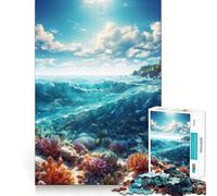 Puzzle de 1000 pièces représentant Un récif corallien Vibrant Jeu de développement cognitif Surface Lisse sans bavures Activité relaxante en Groupe à l'intérieur (38x26cm)