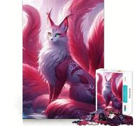 Puzzle de 1000 pièces représentant Un Renard à Neuf queues dans Un Paysage Fantastique, idéal pour Les Adolescents Jeu de logique et de réflexion, découpe précise, Cadeau Exceptionnel (38x52cm)