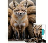 Puzzle de 1000 pièces représentant Un Renard à Neuf queues, idéal pour Les Adolescents Jeu de logique Clair, léger et Relaxant, découpe Parfaite, (50x75cm)