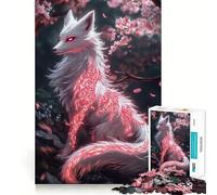 Puzzle de 1000 pièces représentant Un Renard Blanc Mystique aux Marques Rouges, Un Puzzle Difficile pour Adultes Think Toy, Un Jouet paisible et Amusant, Une œuvre d'art aux découpes nettes (38x26cm)